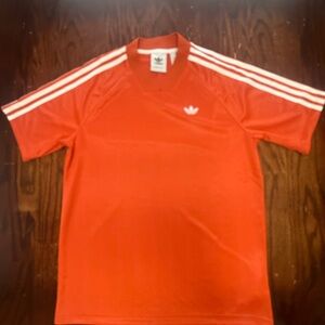Adidas Originals Red Orange Sports Shirt Small Men